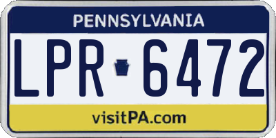 PA license plate LPR6472