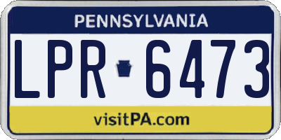 PA license plate LPR6473