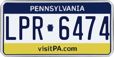 PA license plate LPR6474