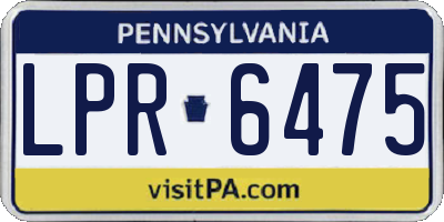 PA license plate LPR6475