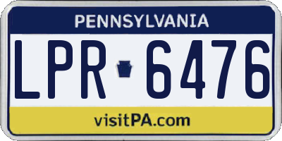 PA license plate LPR6476