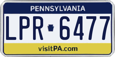PA license plate LPR6477