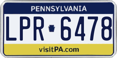 PA license plate LPR6478