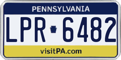 PA license plate LPR6482