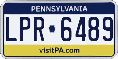 PA license plate LPR6489