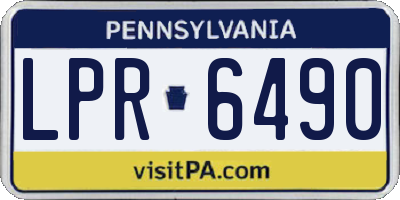 PA license plate LPR6490