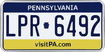 PA license plate LPR6492