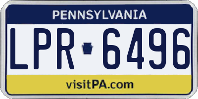 PA license plate LPR6496