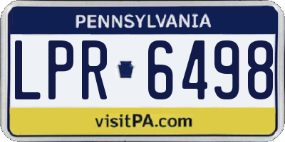 PA license plate LPR6498