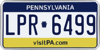 PA license plate LPR6499