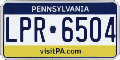 PA license plate LPR6504