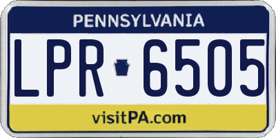 PA license plate LPR6505