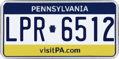 PA license plate LPR6512