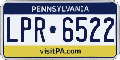 PA license plate LPR6522