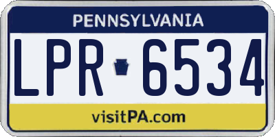 PA license plate LPR6534