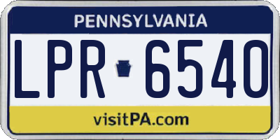 PA license plate LPR6540