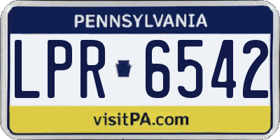 PA license plate LPR6542