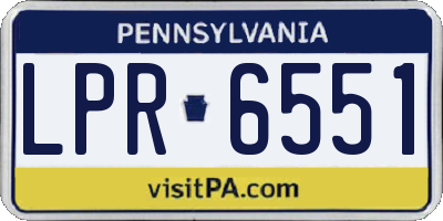 PA license plate LPR6551