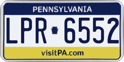 PA license plate LPR6552