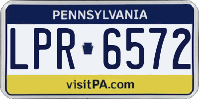 PA license plate LPR6572