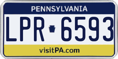 PA license plate LPR6593