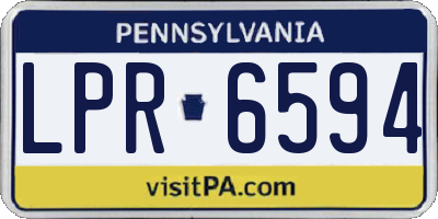 PA license plate LPR6594