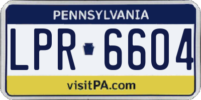 PA license plate LPR6604