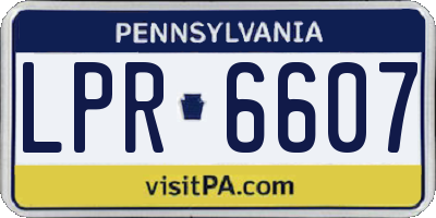 PA license plate LPR6607
