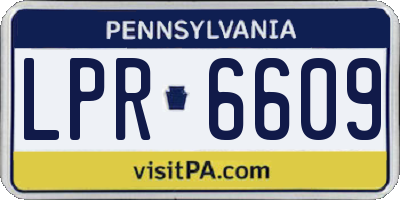 PA license plate LPR6609