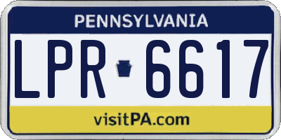 PA license plate LPR6617