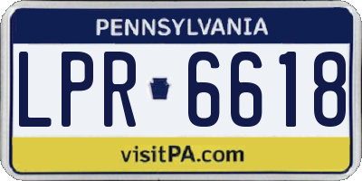 PA license plate LPR6618