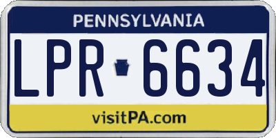 PA license plate LPR6634