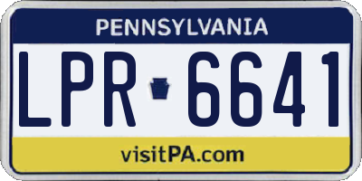 PA license plate LPR6641