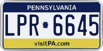 PA license plate LPR6645