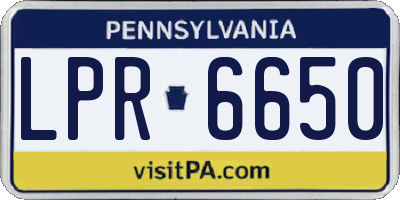 PA license plate LPR6650