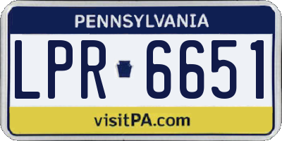 PA license plate LPR6651