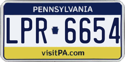 PA license plate LPR6654