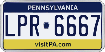 PA license plate LPR6667