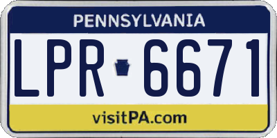 PA license plate LPR6671