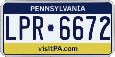 PA license plate LPR6672