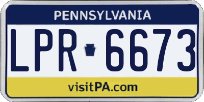 PA license plate LPR6673