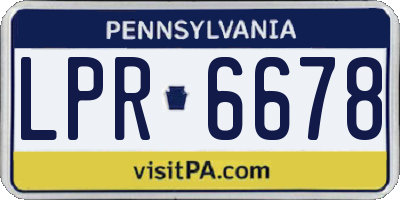 PA license plate LPR6678
