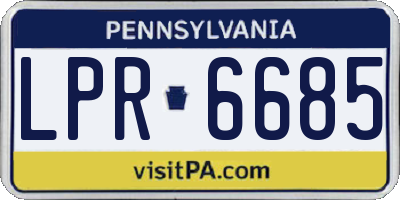 PA license plate LPR6685