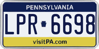 PA license plate LPR6698