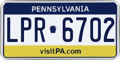 PA license plate LPR6702