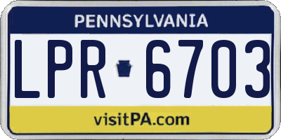 PA license plate LPR6703