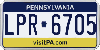 PA license plate LPR6705