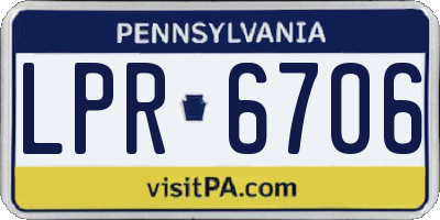 PA license plate LPR6706