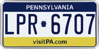 PA license plate LPR6707