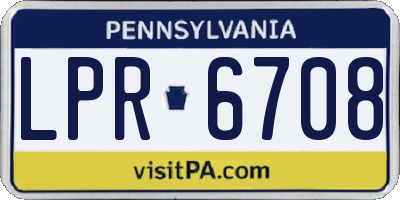 PA license plate LPR6708